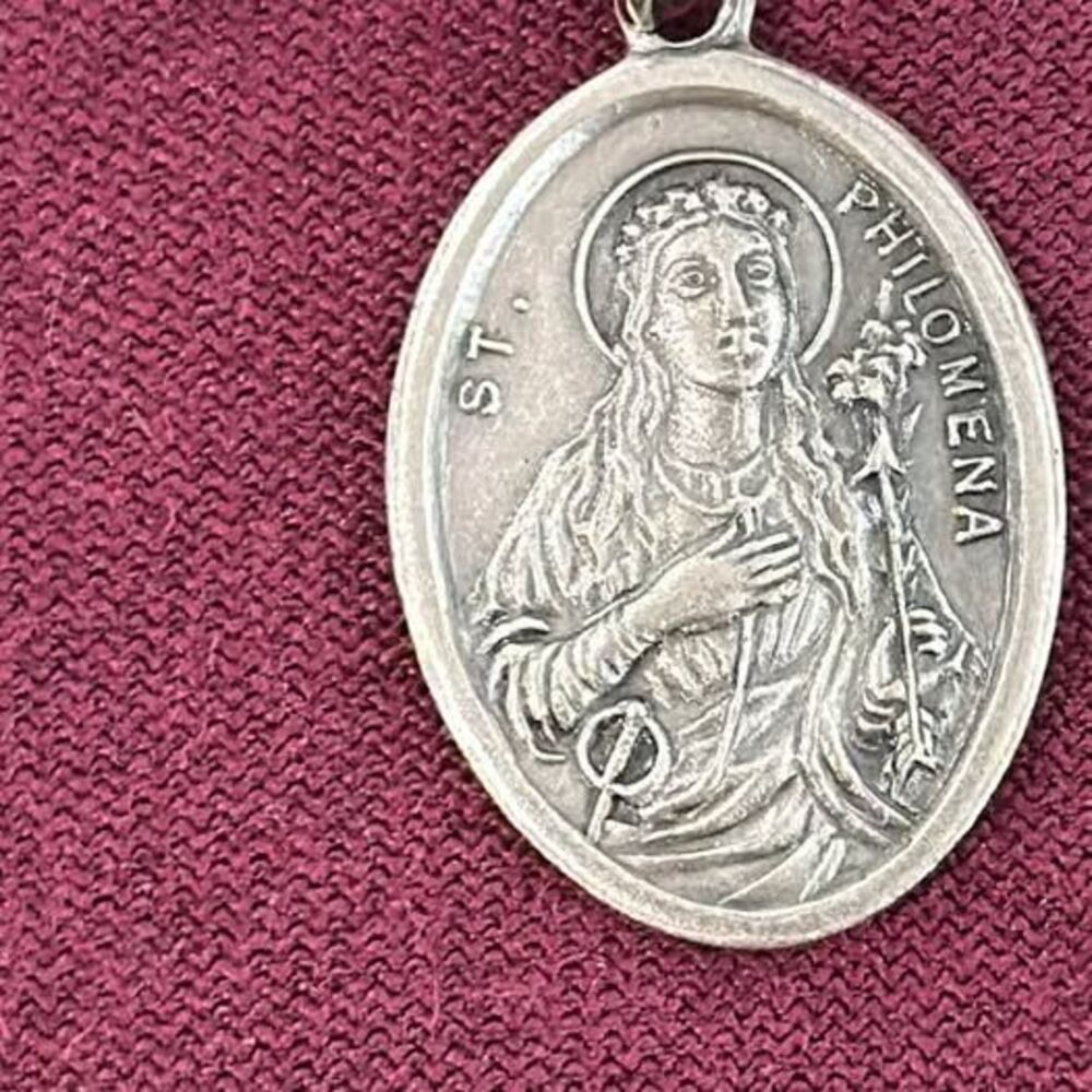 St. Philomena Medal Made in Italy Patron Saint of Children & Youth | Catholic